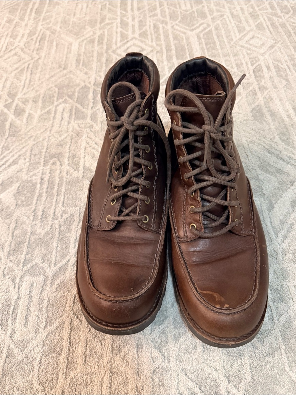 UGG Men's Dark Brown Leather Lace-Up Ankle Boots